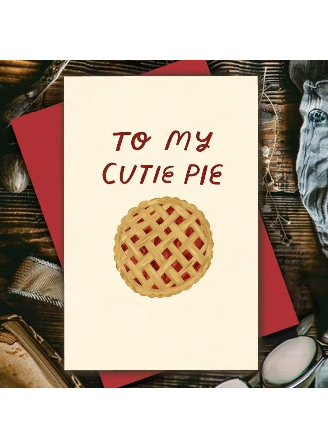 Kandid Cute Valentine's Card 1pc "To My Cutie Pie" (Pie) - Image 1